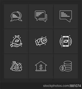 message , chat , conversation , crypto currency , money, dollar , axe ,bank , coins , icon, vector, design, flat, collection, style, creative, icons