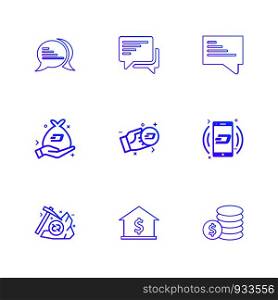 message , chat , conversation , crypto currency , money, dollar , axe ,bank , coins , icon, vector, design, flat, collection, style, creative, icons