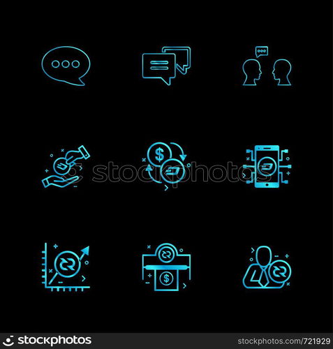 message ,chat , conversation , mobile , currency , graph , money , icon, vector, design, flat, collection, style, creative, icons