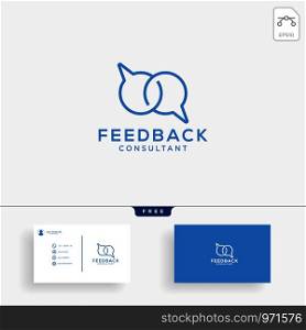 Message Communication, consulting logo template with business card vector illustration, icon elements isolated. Message Communication, consulting logo template with business card