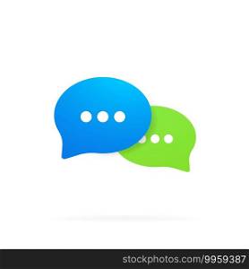 Message icon in flat design. Communication. Conversation sign. Chat. Vector on isolated white background. EPS 10.. Message icon in flat design. Communication. Conversation sign. Chat. Vector on isolated white background. EPS 10