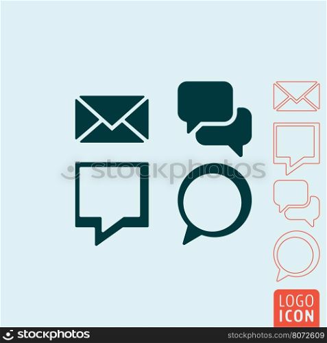Message icon isolated. Message icon. Set of messages symbols. Vector illustration