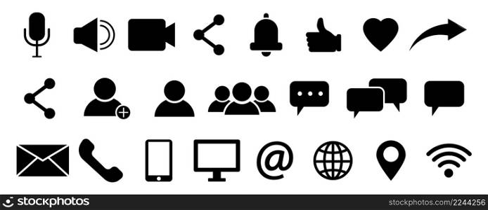 Message icon. Phone icon set. Web flat icon. Social media. Information social network. Vector illustration. stock image. EPS 10.. Message icon. Phone icon set. Web flat icon. Social media. Information social network. Vector illustration. stock image.