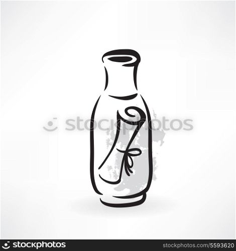 message in a bottle grunge icon