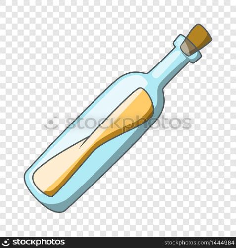 Message in a bottle icon. Cartoon illustration of message in a bottle vector icon for web. Message in a bottle icon, cartoon style