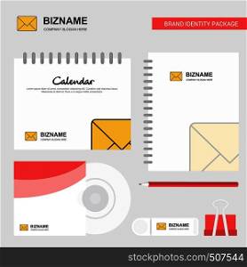 Message Logo, Calendar Template, CD Cover, Diary and USB Brand Stationary Package Design Vector Template