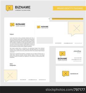 Message not sent Business Letterhead, Envelope and visiting Card Design vector template