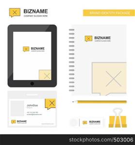 Message not sent Business Logo, Tab App, Diary PVC Employee Card and USB Brand Stationary Package Design Vector Template