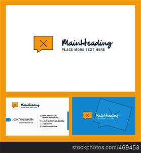 Message not sent Logo design with Tagline & Front and Back Busienss Card Template. Vector Creative Design