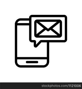 message on the phone icon vector. A thin line sign. Isolated contour symbol illustration. message on the phone icon vector. Isolated contour symbol illustration