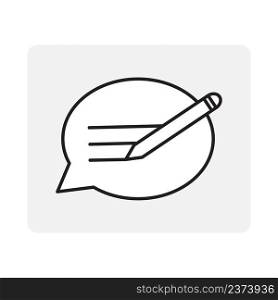 Message pen, great design for any purposes. Business vector icon. Vector illustration. stock image. EPS 10. . Message pen, great design for any purposes. Business vector icon. Vector illustration. stock image.