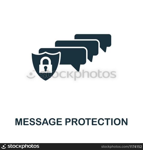 Message Protection icon vector illustration. Creative sign from gdpr icons collection. Filled flat Message Protection icon for computer and mobile. Symbol, logo vector graphics.. Message Protection vector icon symbol. Creative sign from gdpr icons collection. Filled flat Message Protection icon for computer and mobile