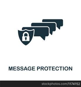 Message Protection icon vector illustration. Creative sign from gdpr icons collection. Filled flat Message Protection icon for computer and mobile. Symbol, logo vector graphics.. Message Protection vector icon symbol. Creative sign from gdpr icons collection. Filled flat Message Protection icon for computer and mobile