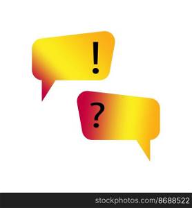 Message question exclamation. Comment square balloon. Solution concept. Vector illustration. stock image. EPS 10.. Message question exclamation. Comment square balloon. Solution concept. Vector illustration. stock image. 