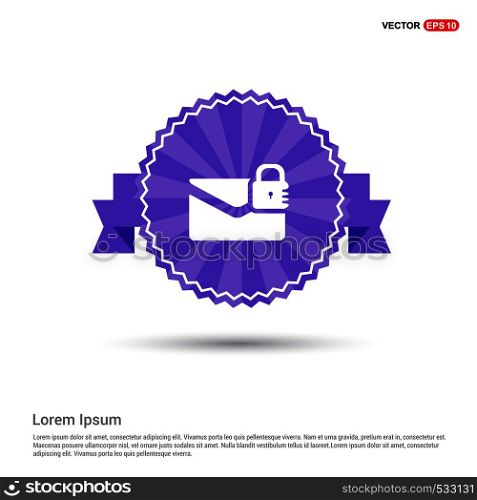 message secure icon - Purple Ribbon banner