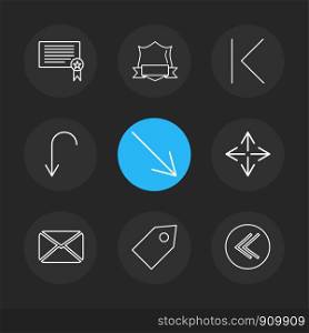 message , tag , sheild , arrows , directions , avatar , download , upload , apps , user interface , scale , reset message , up , down , left , right , icon, vector, design, flat, collection, style, creative, icons