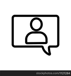message to the user the vector icon. A thin line sign. Isolated contour symbol illustration. message to the user the vector icon. Isolated contour symbol illustration