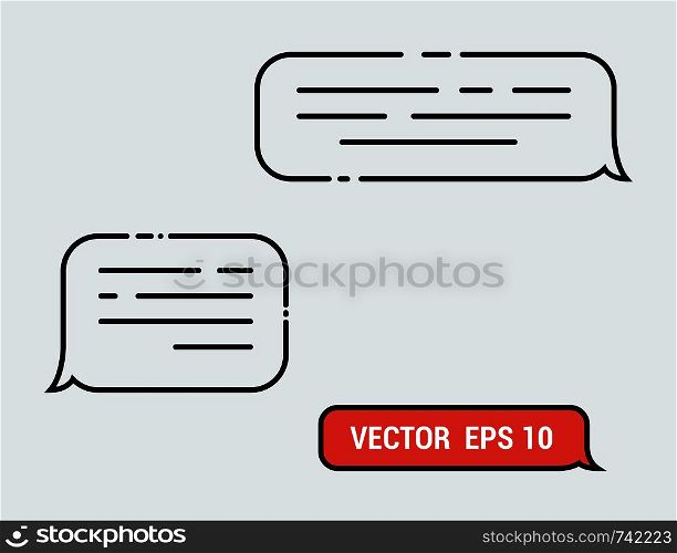 Message - Vector icon. Speech bubble in flat design