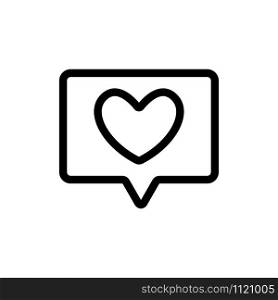 message with heart icon vector. A thin line sign. Isolated contour symbol illustration. message with heart icon vector. Isolated contour symbol illustration