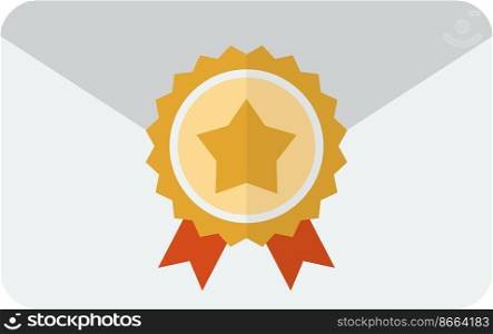 Messages and medals illustration in minimal style isolated on background