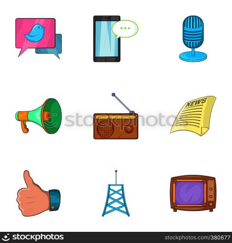 Messages icons set. Cartoon illustration of 9 messages vector icons for web. Messages icons set, cartoon style