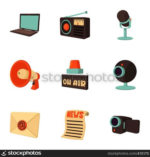 Messages icons set. Cartoon illustration of 9 messages vector icons for web. Messages icons set, cartoon style