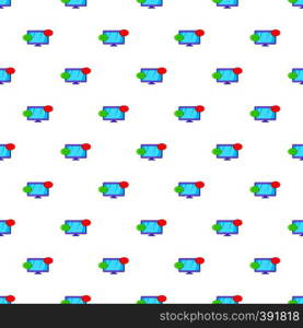 Messages on computer pattern. Cartoon illustration of messages on computer vector pattern for web. Messages on computer pattern, cartoon style