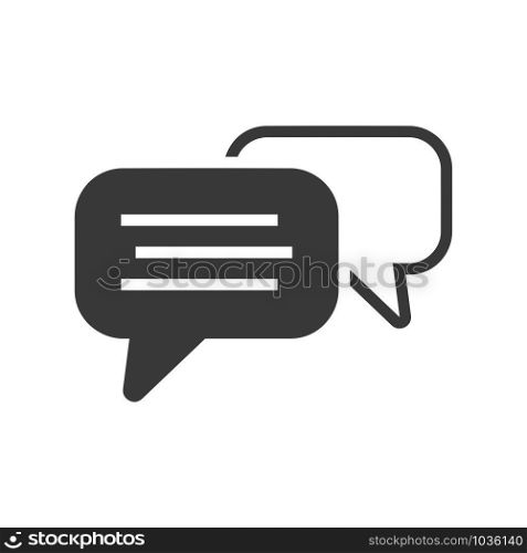 Messaging icon with speech bubbles in simple vector style