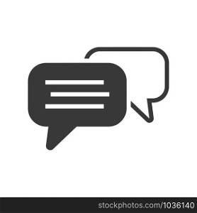 Messaging icon with speech bubbles in simple vector style