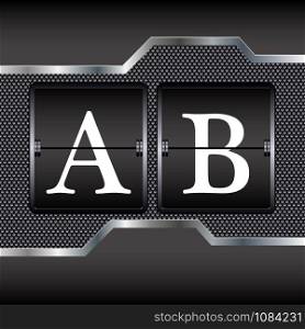 Metal alphabet of mechanical A-B, vector illustration