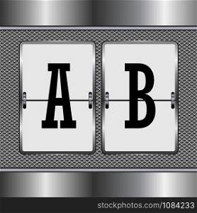 Metal alphabet of mechanical A-B, vector illustration