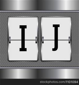 Metal alphabet of mechanical I-J, vector illustration