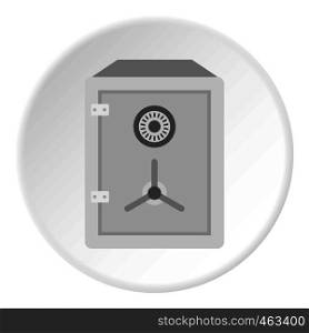 Metal and concrete safe icon in flat circle isolated vector illustration for web. Metal and concrete safe icon circle