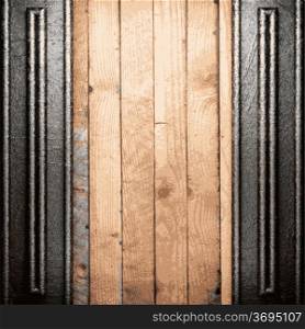 metal and wood background