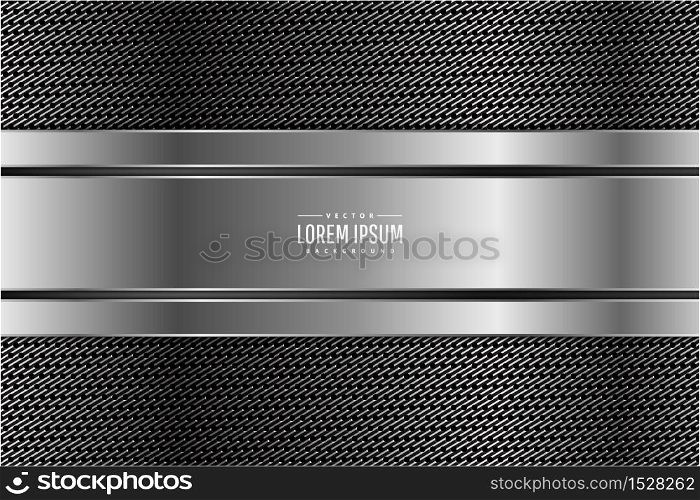 Metal background gray with carbon fiber dark space vector illustration