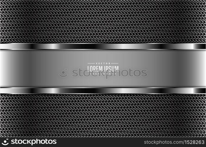 Metal background gray with carbon fiber dark space vector illustration