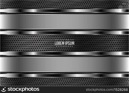 Metal background gray with carbon fiber dark space vector illustration