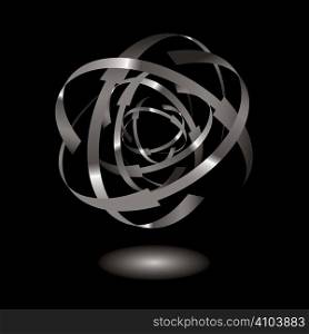 Metal ball with arrow rings and drop shadow
