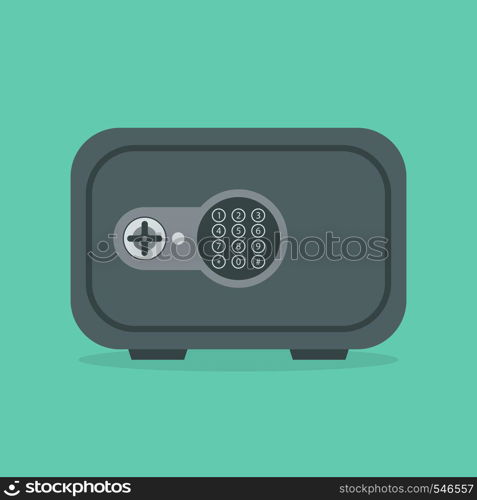 Metal bank safe vector icon in a flat style
