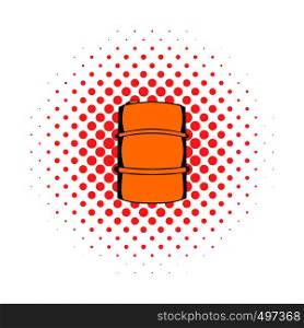 Metal barrel comics icon isolated on a white background. Metal barrel comics icon