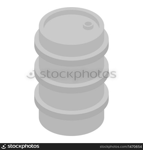 Metal barrel icon. Isometric of metal barrel vector icon for web design isolated on white background. Metal barrel icon, isometric style