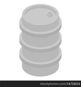 Metal barrel icon. Isometric of metal barrel vector icon for web design isolated on white background. Metal barrel icon, isometric style