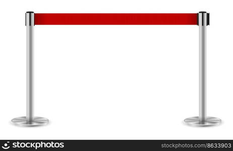 metal barrier with a belt to control the queue stock vector illustration isolated on white background