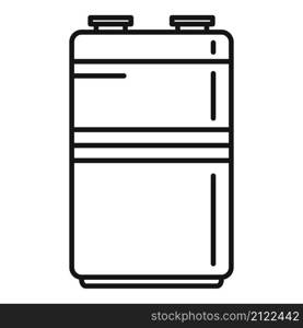 Metal battery icon outline vector. Full energy. Life charger. Metal battery icon outline vector. Full energy