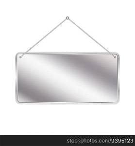 Metal blank realistic door hanging plate. Vector illustration. EPS 10. stock image.. Metal blank realistic door hanging plate. Vector illustration. EPS 10.