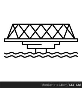 Metal bridge icon. Outline metal bridge vector icon for web design isolated on white background. Metal bridge icon, outline style
