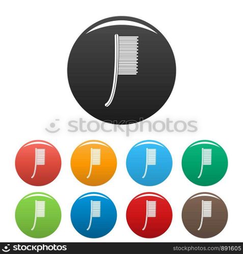 Metal brush icons set 9 color vector isolated on white for any design. Metal brush icons set color