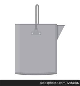 Metal bucket empty or with water for gardening isolated on white background. Cartoon style. Vector illustration for any design.