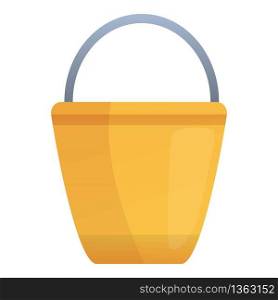 Metal bucket icon. Cartoon of metal bucket vector icon for web design isolated on white background. Metal bucket icon, cartoon style