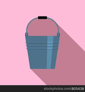 Metal bucket icon. Flat illustration of metal bucket vector icon for web design. Metal bucket icon, flat style